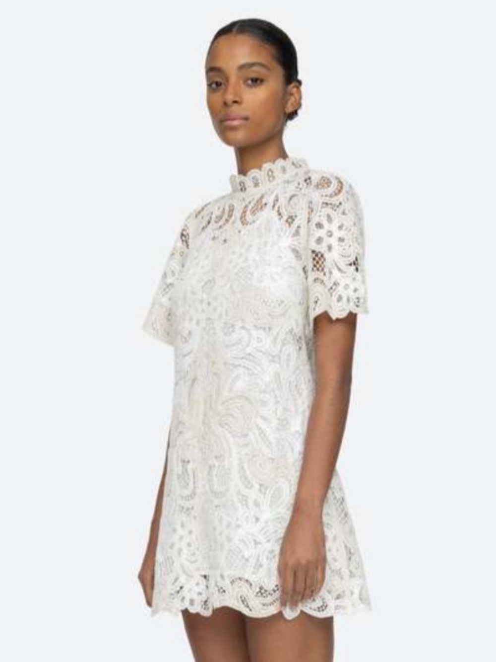 *SEA NY* Branca Battenburg Short Sleeve
Mini-dress in Cream Size 4 NWT - Picture 2 of 15